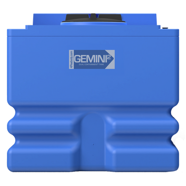 240 Gal Gemini² Dual Containment® Tank - Ribbed - LPE 1.5 - Blue